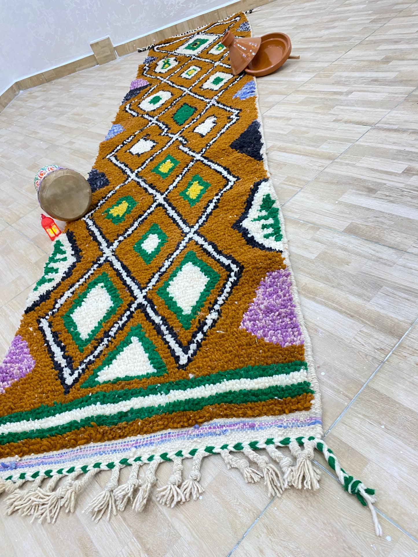 Handmade Moroccan halway Rug – Geometric Amazigh Design