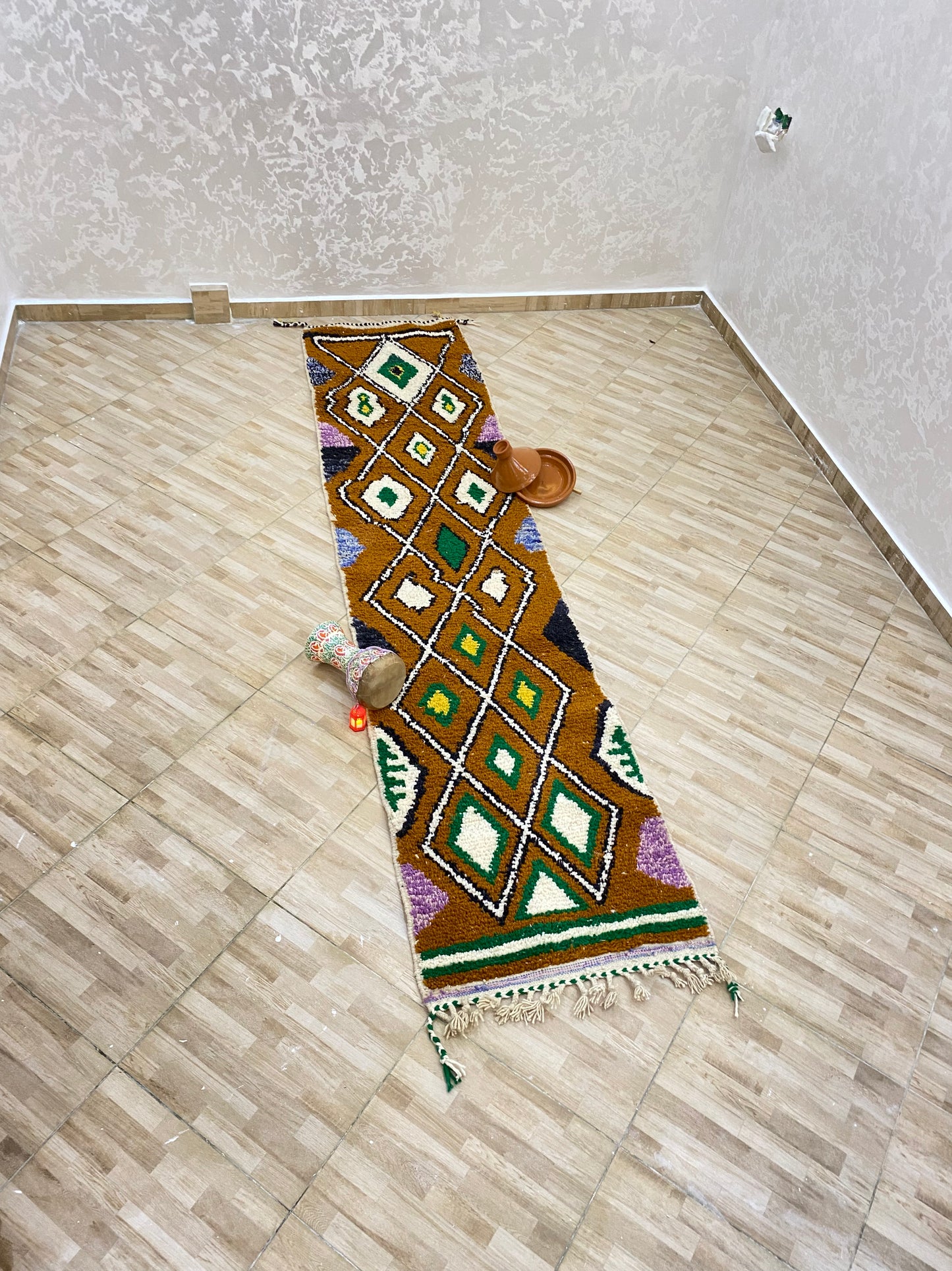 Handmade Moroccan halway Rug – Geometric Amazigh Design