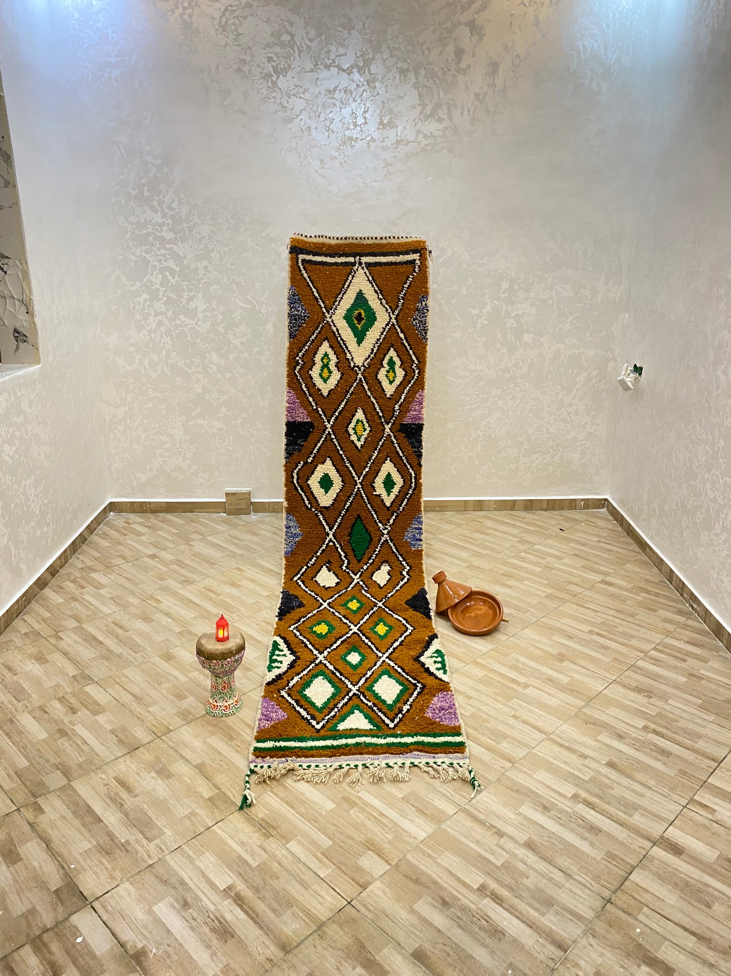 Handmade Moroccan halway Rug – Geometric Amazigh Design