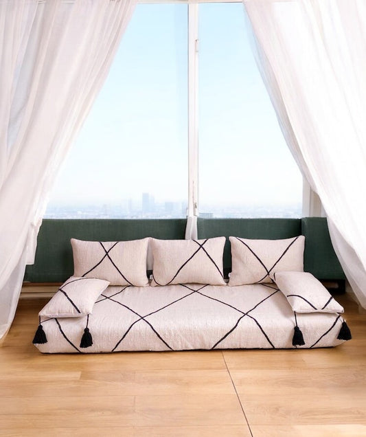 "Modern Moroccan Lounge with a Traditional Touch"